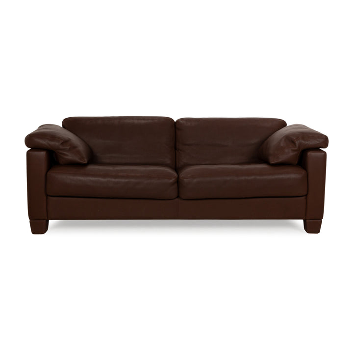 Canapé trois places en cuir marron De Sede DS 17