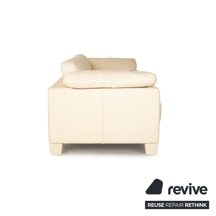 de Sede DS 17 Leder Dreisitzer Creme Sofa Couch