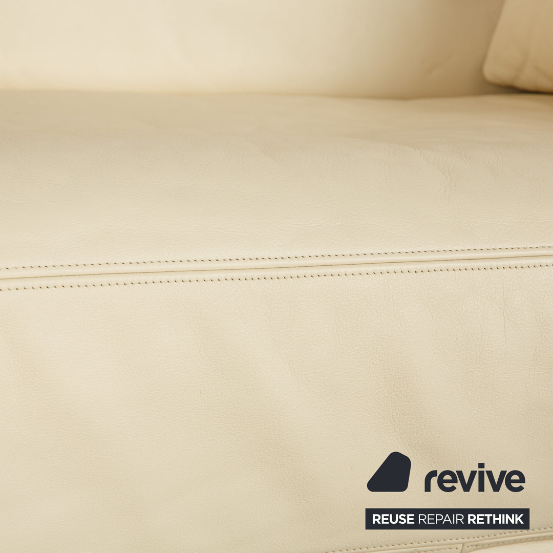de Sede DS 17 Leder Dreisitzer Creme Sofa Couch