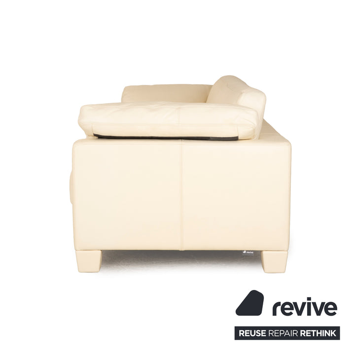 de Sede DS 17 Leder Dreisitzer Creme Sofa Couch