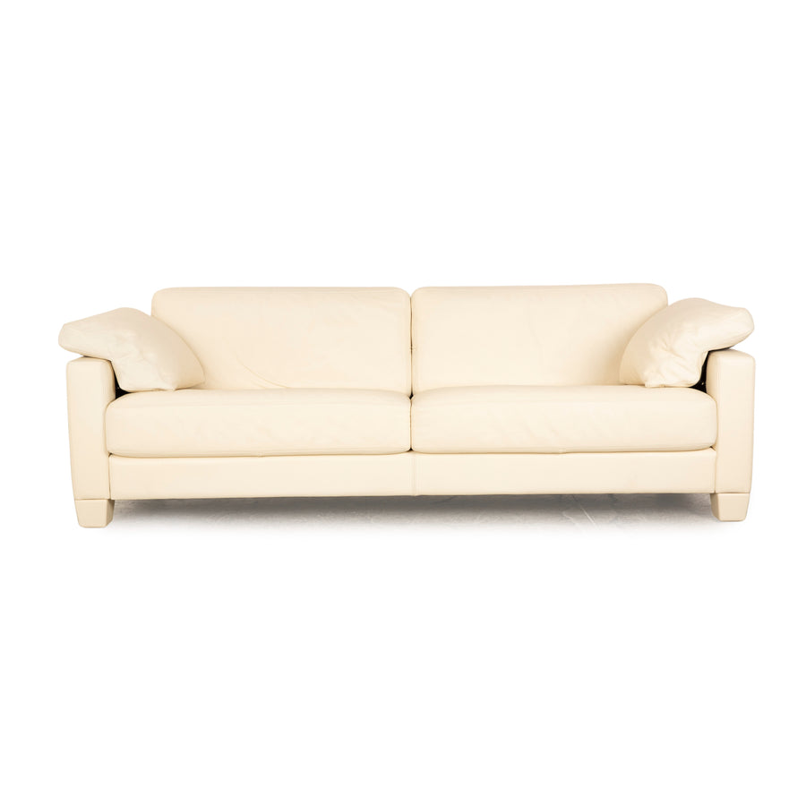 de Sede DS 17 Leder Dreisitzer Creme Sofa Couch