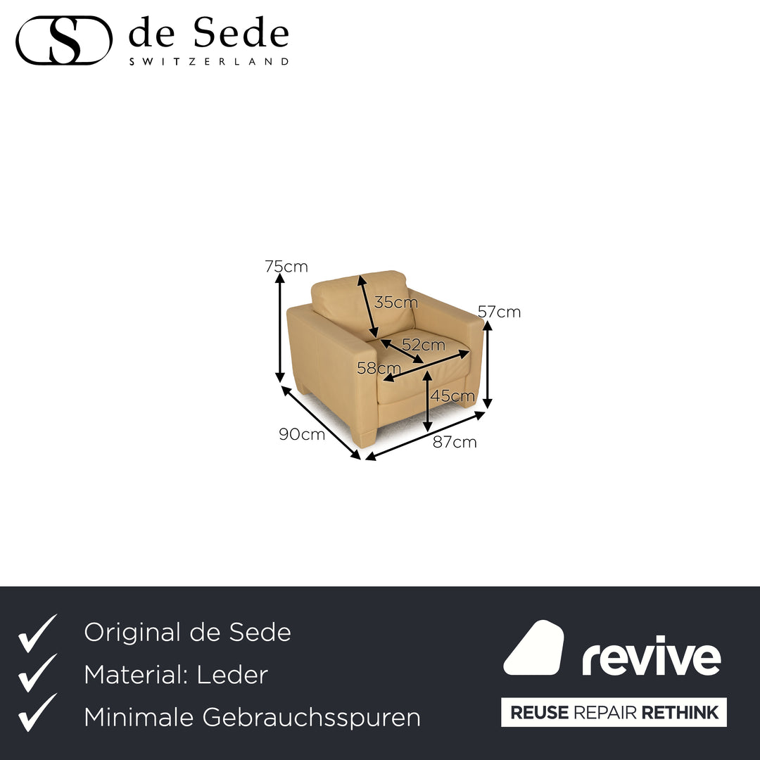 de Sede DS 17 leather armchair beige