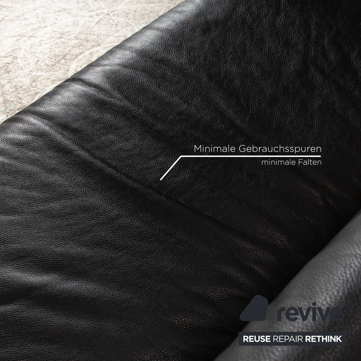 de Sede DS 2011 Leather Two-Seater Black Sofa Couch