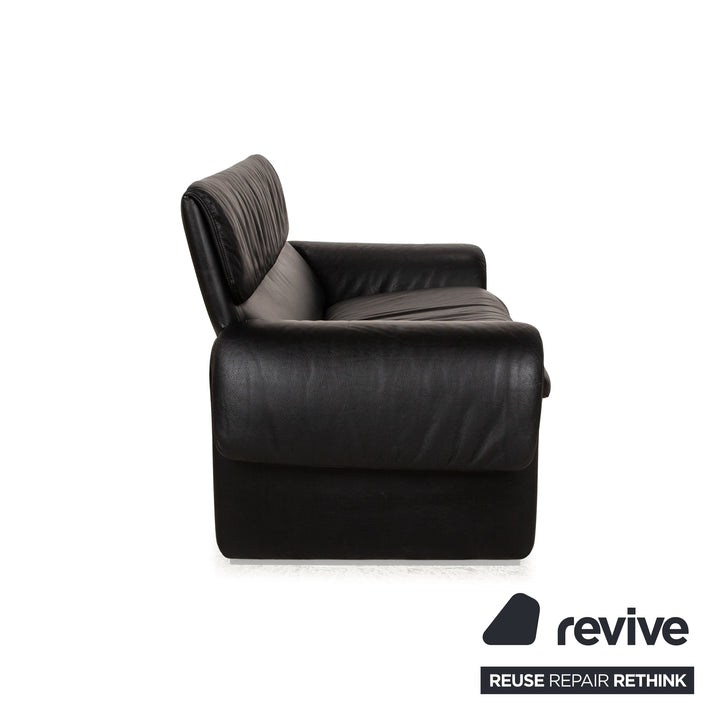 de Sede DS 2011 Leather Two-Seater Black Sofa Couch