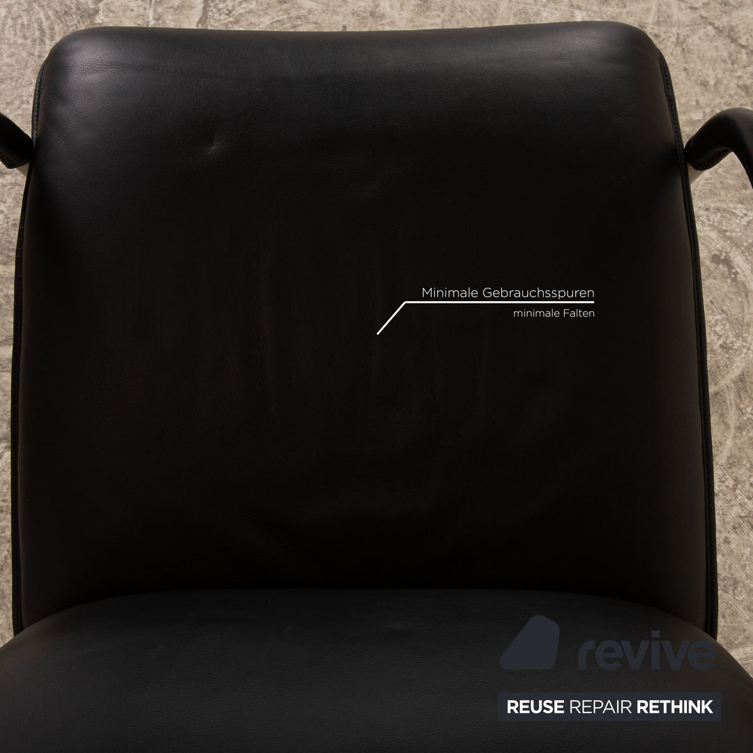 de Sede DS 270 Leder Sessel Garnitur inkl Hocker Schwarz