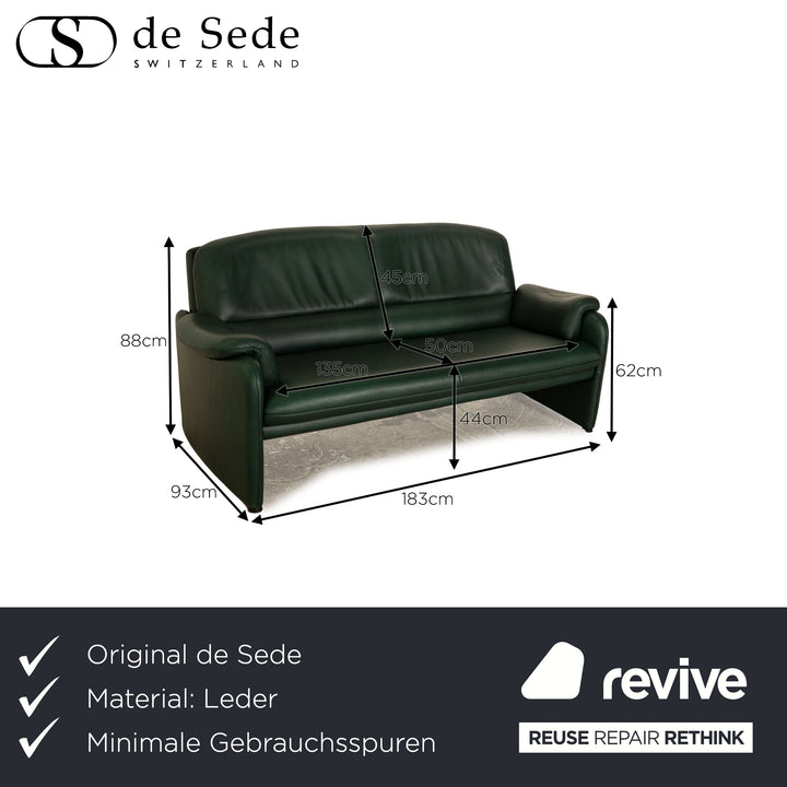 de Sede DS 320 Leder Dreisitzer Grün Sofa Couch