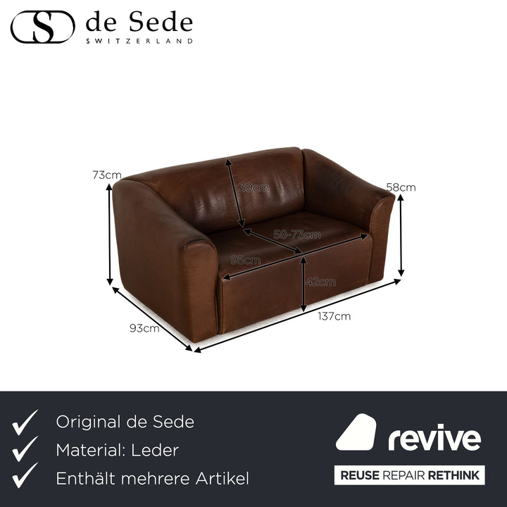 de Sede ds 47 Leder Sofa Garnitur Braun Zweisitzer Couch