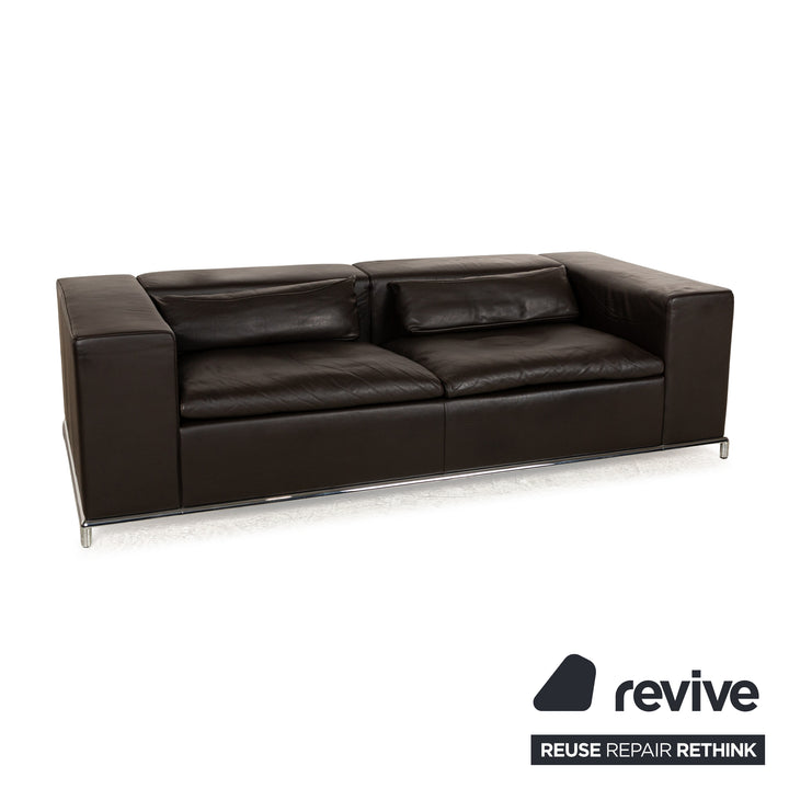 de Sede DS 7 canapé trois places en cuir marron à fonction manuelle