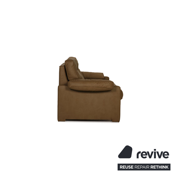 de sede DS 70 cuir vegan trois places canapé vert olive marron nouvelle housse