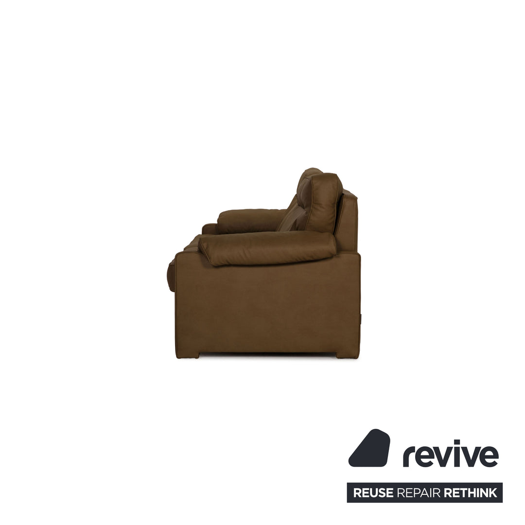 de sede DS 70 cuir vegan trois places canapé vert olive marron nouvelle housse