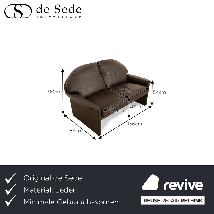 de Sede Leder Zweisitzer Braun Sofa Couch
