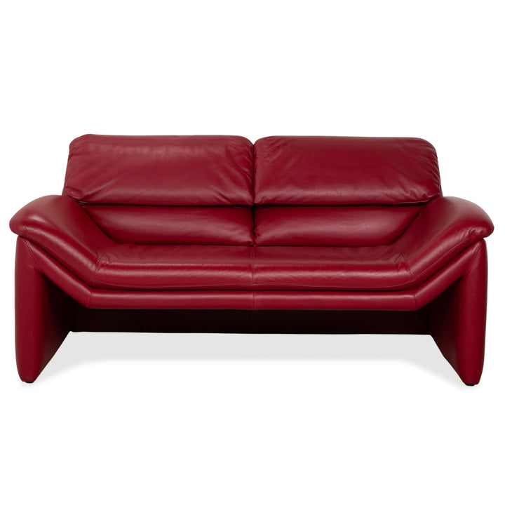 de Sede Hans Kaulfeld Leder Zweisitzer Rot Sofa Couch manuelle Funktion