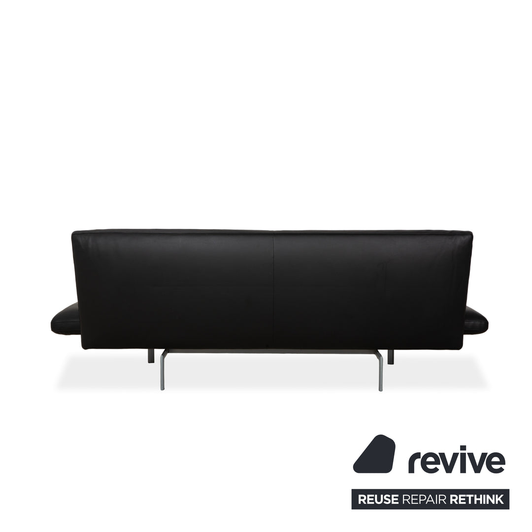 Designo Flyer Leder Zweisitzer Schwarz manuelle Funktion Sofa Couch