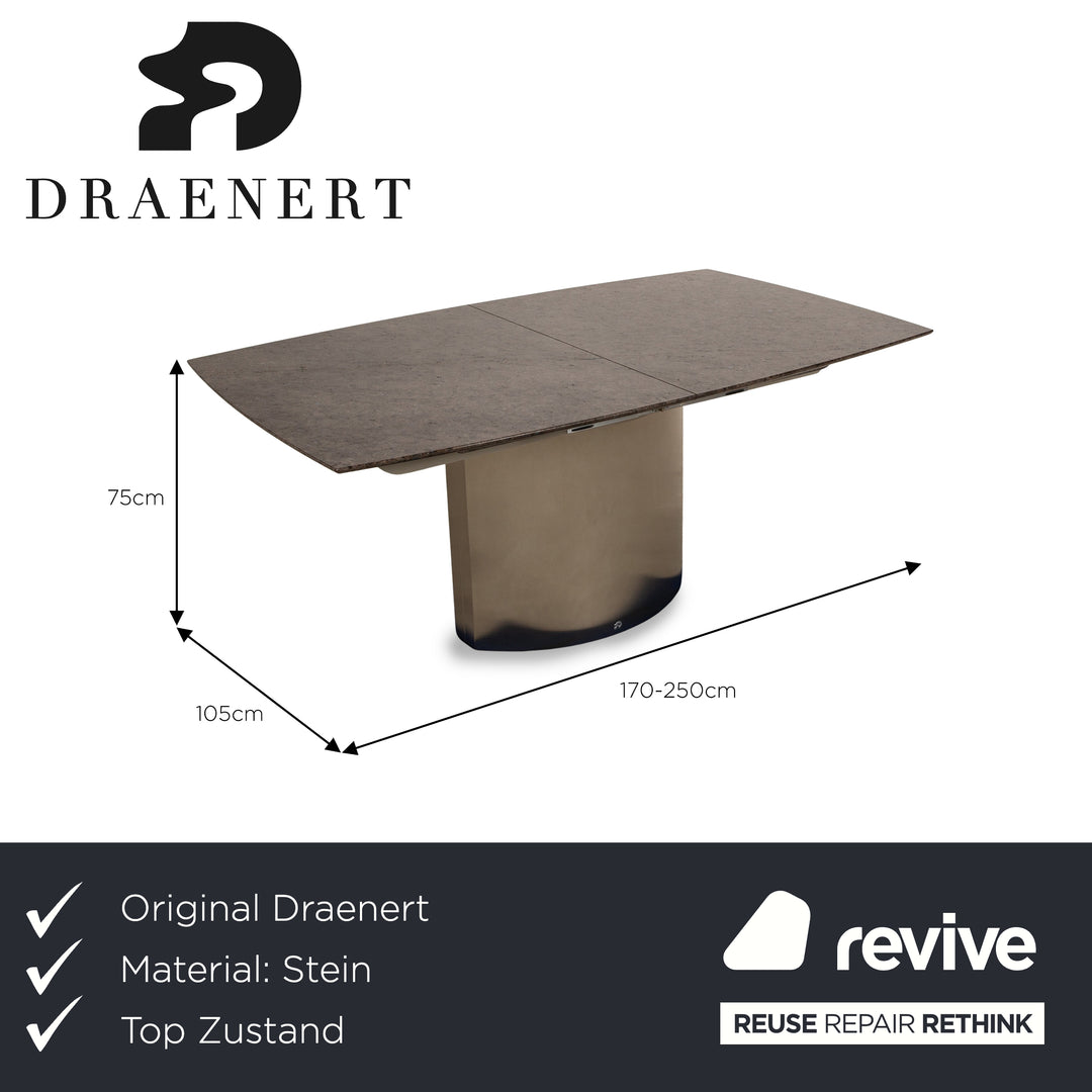Draenert Adler 2 No. 1224 Stone Dining Table Brown Extendable 170-250 x 105 x 75 cm
