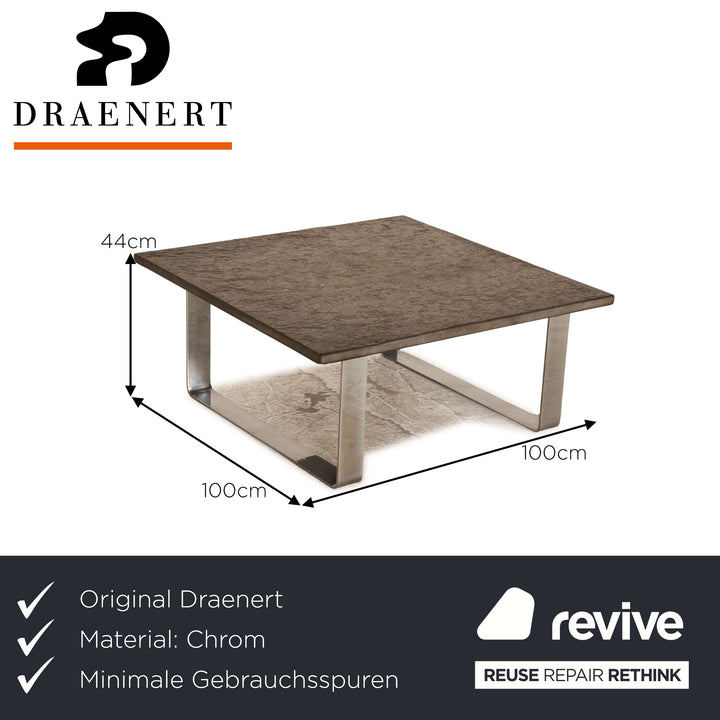 Draenert Primus 1062 Couchtisch Chrom Grau Ölschiefer Steinplatte