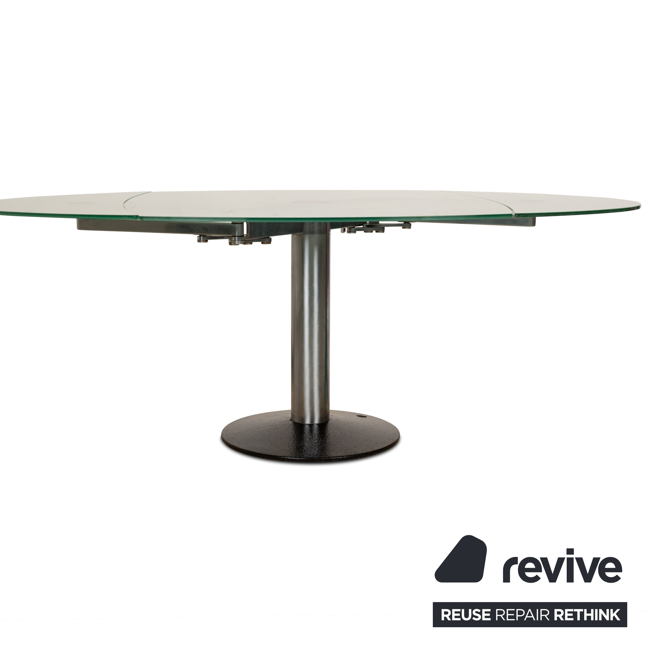 Draenert Titan Glas Esstisch Silber Esszimmer