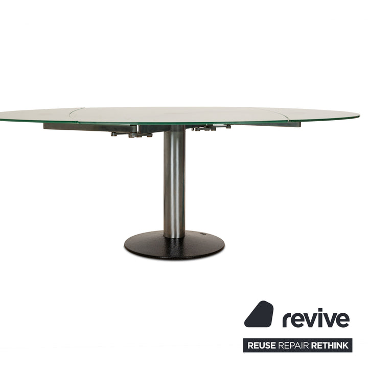 Table à manger en verre Titan de Draenert Salle à manger argentée