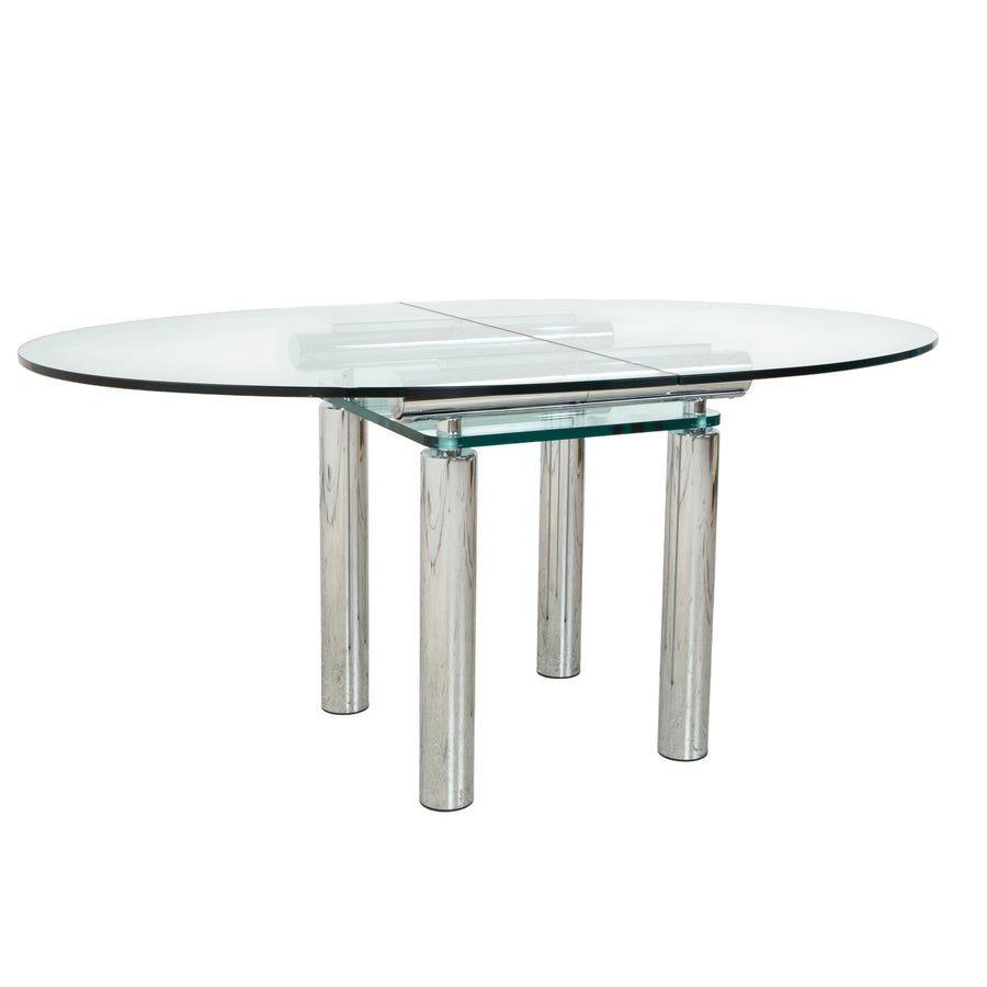 Draenert Glas Esstisch Silber