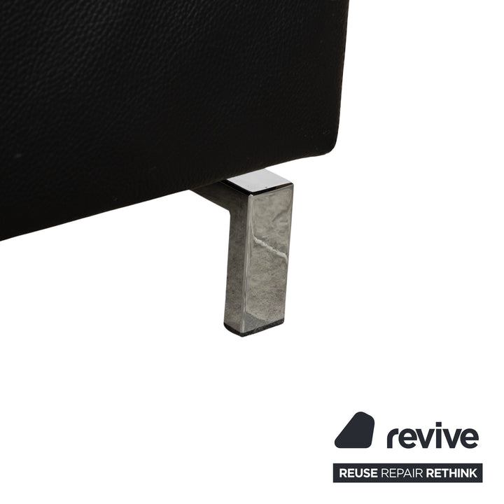 Dreipunkt Cube Leder Liege Schwarz