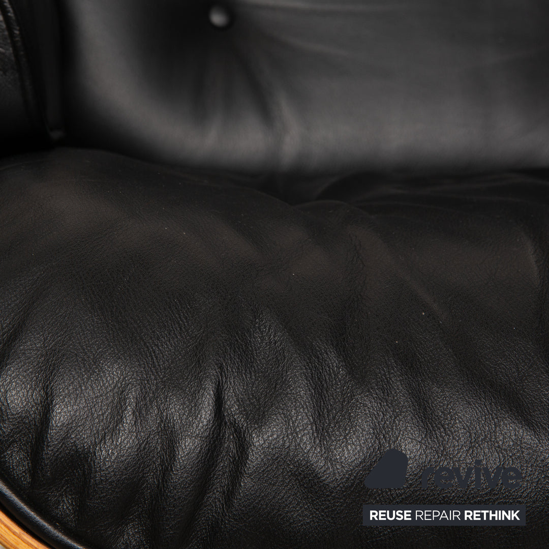 Eames Lounge Chair Cuir Noir avec Ottoman