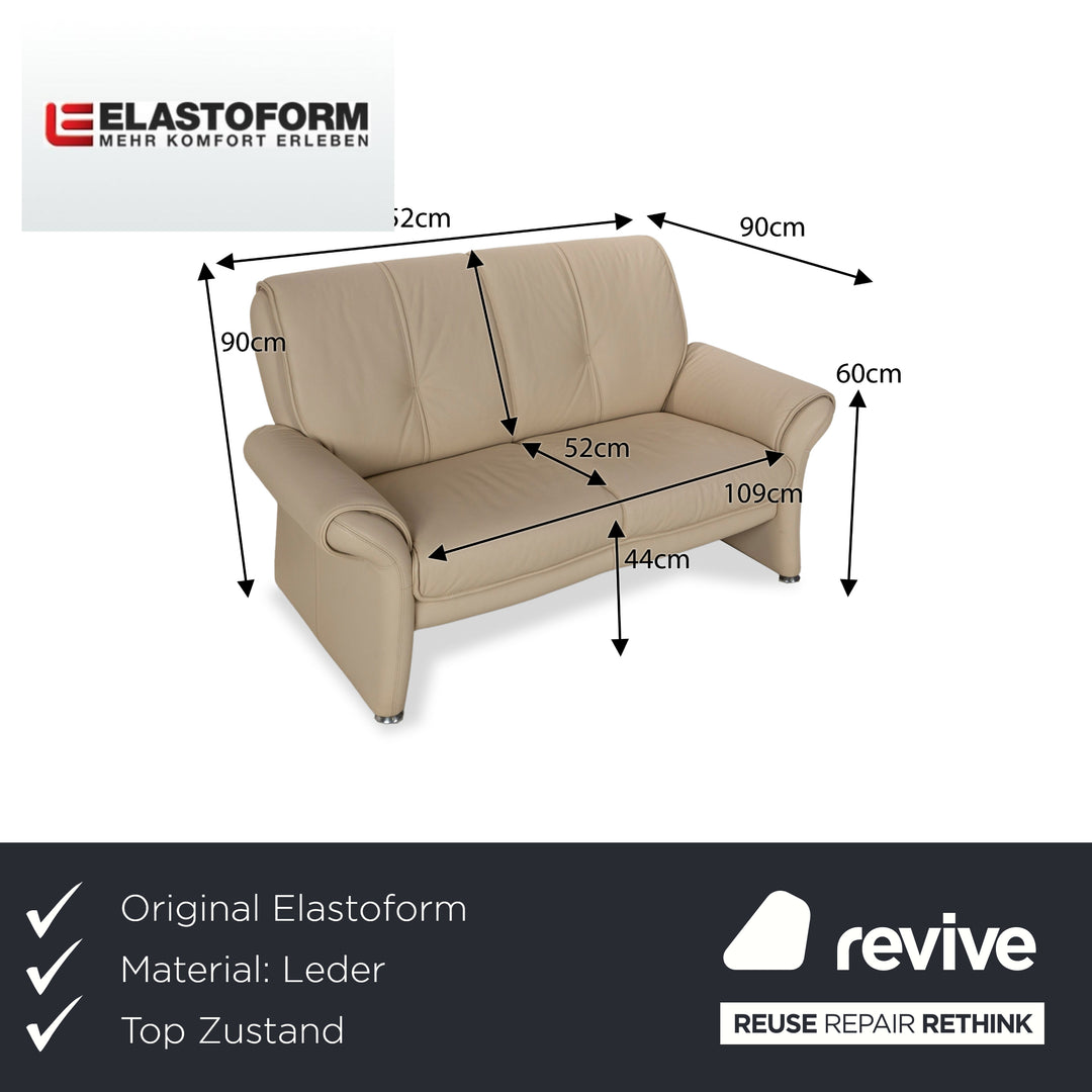 Elastoform Leather Two-Seater Cream