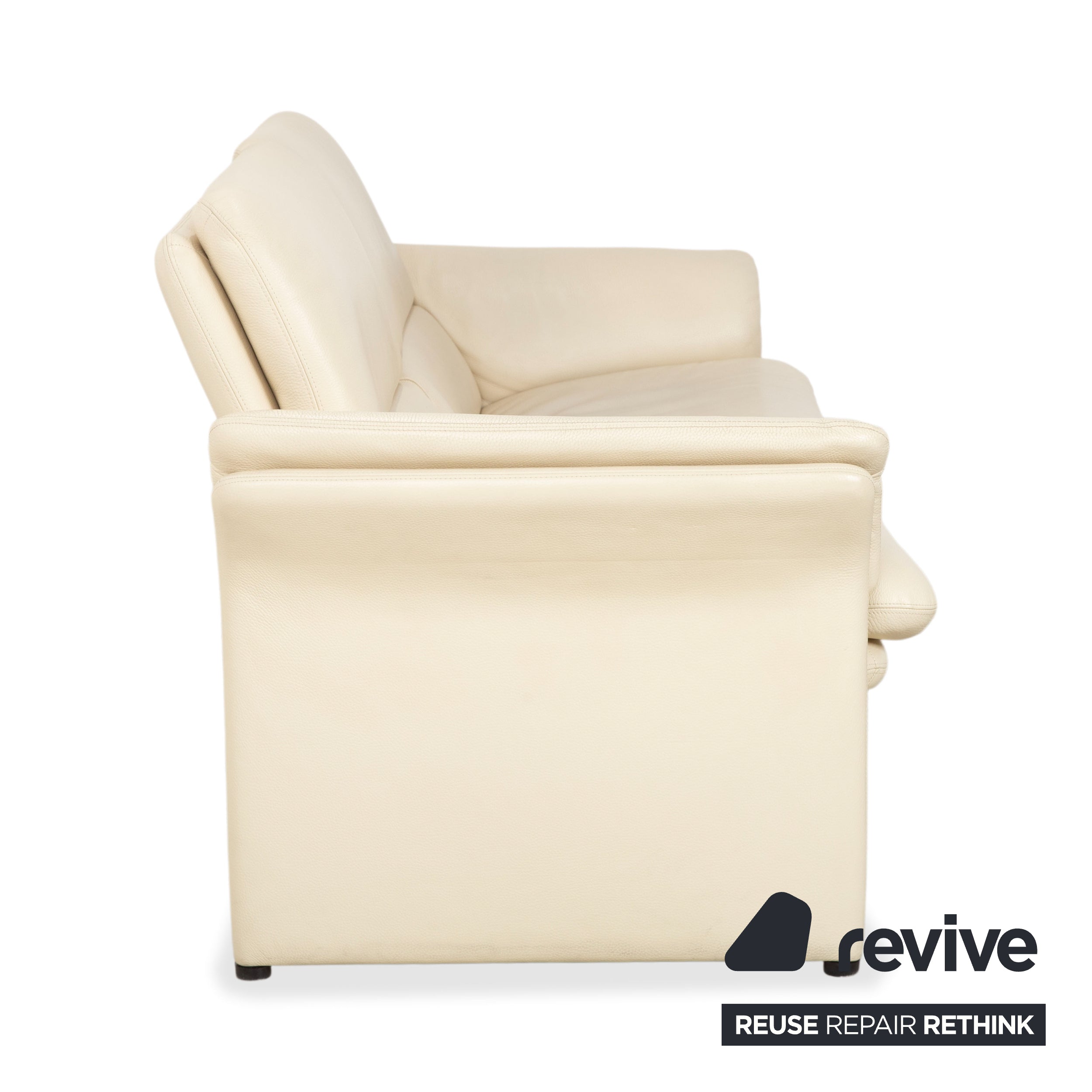 Erpo Chalet Leder Zweisitzer Creme Beige Sofa Couch manuelle Funktion