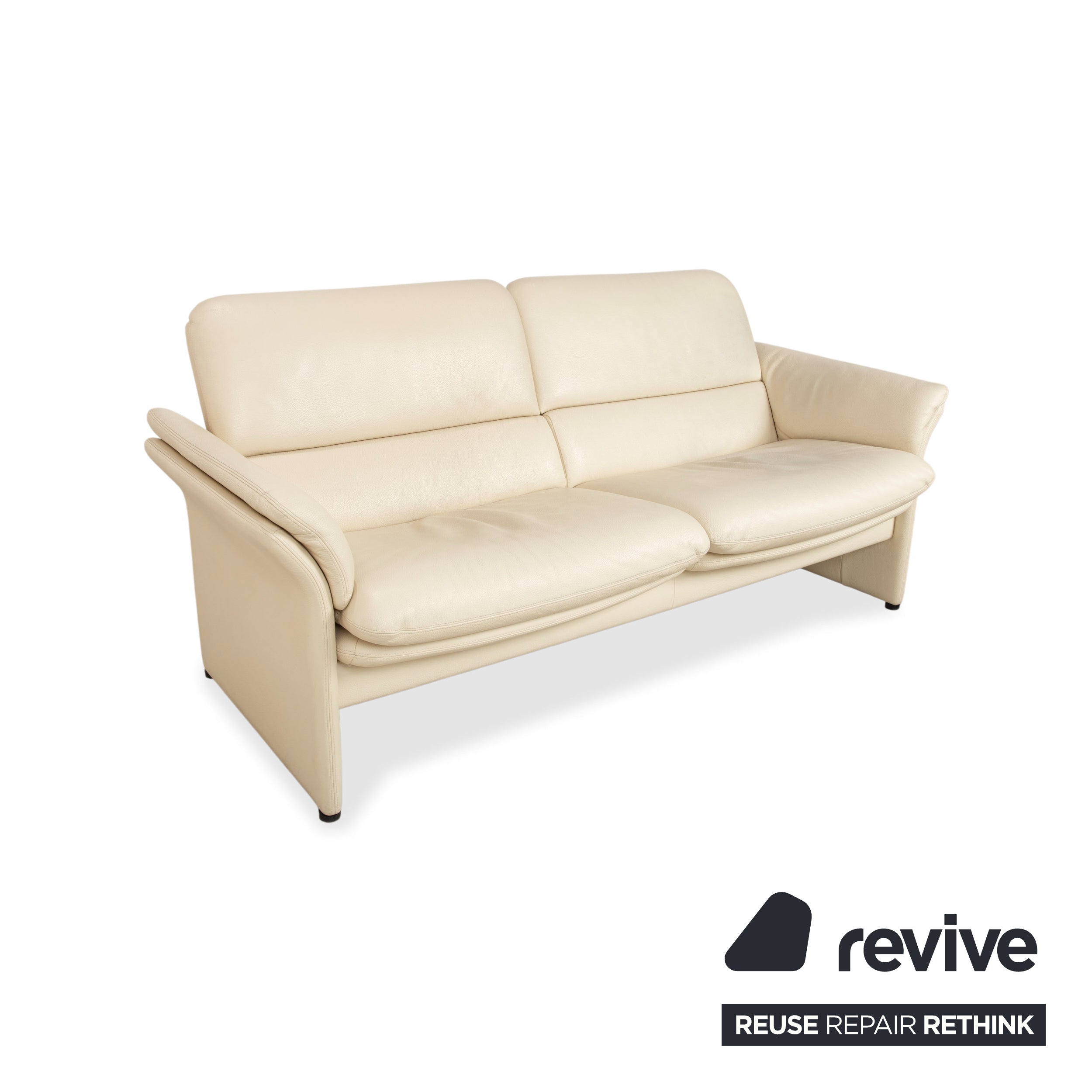 Erpo Chalet Leder Zweisitzer Creme Beige Sofa Couch manuelle Funktion