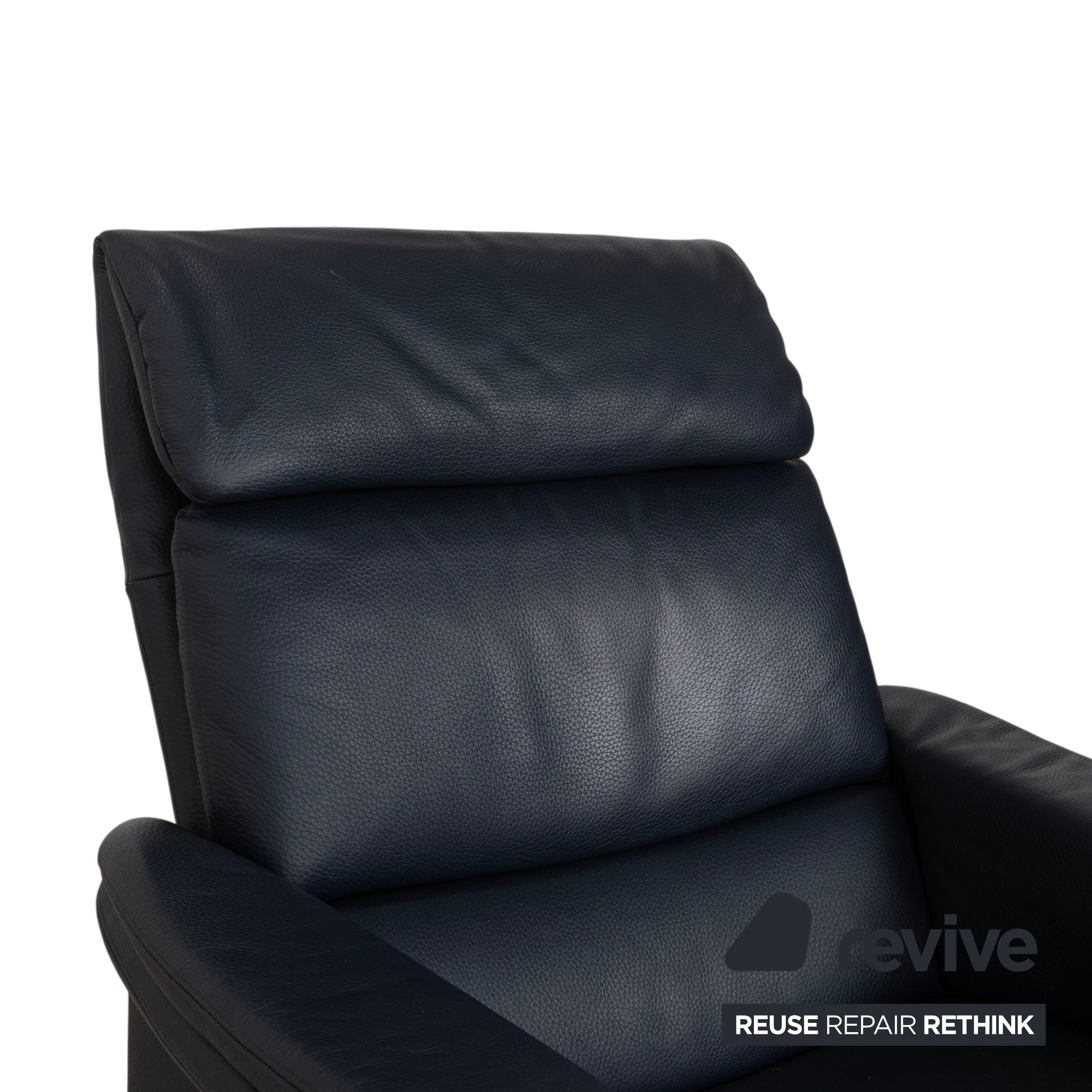 Erpo City Leder Sessel Blau Dunkelblau Marine manuelle Funktion