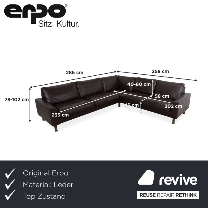 Erpo CL 500 Leder Ecksofa Braun Sofa Couch