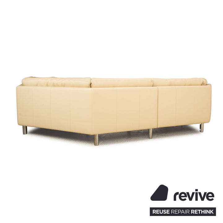 Erpo CL 500 Leder Sofa Garnitur Creme Ecksofa Sessel Couch