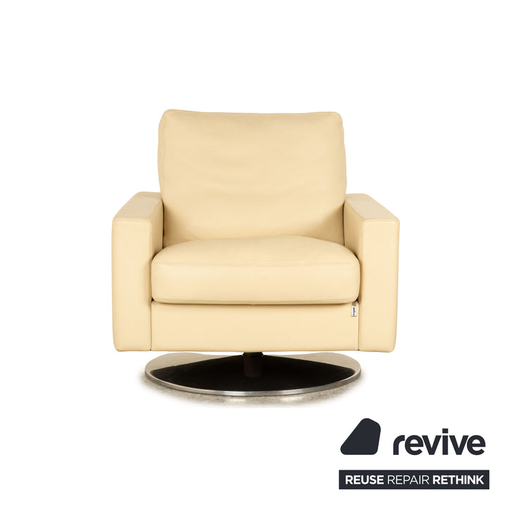 Erpo CL 500 Leder Sofa Garnitur Creme Ecksofa Sessel Couch