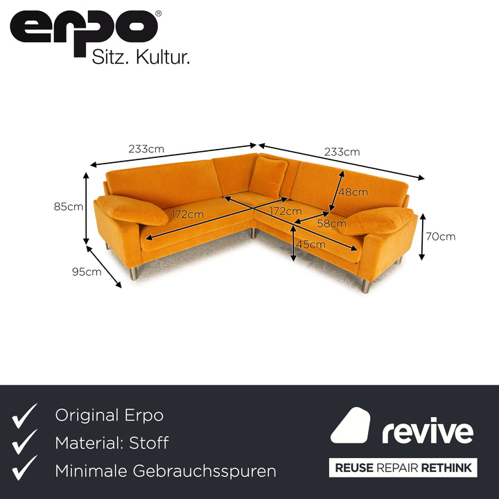 Canapé d'angle en tissu Erpo CL 500, canapé doré jaune