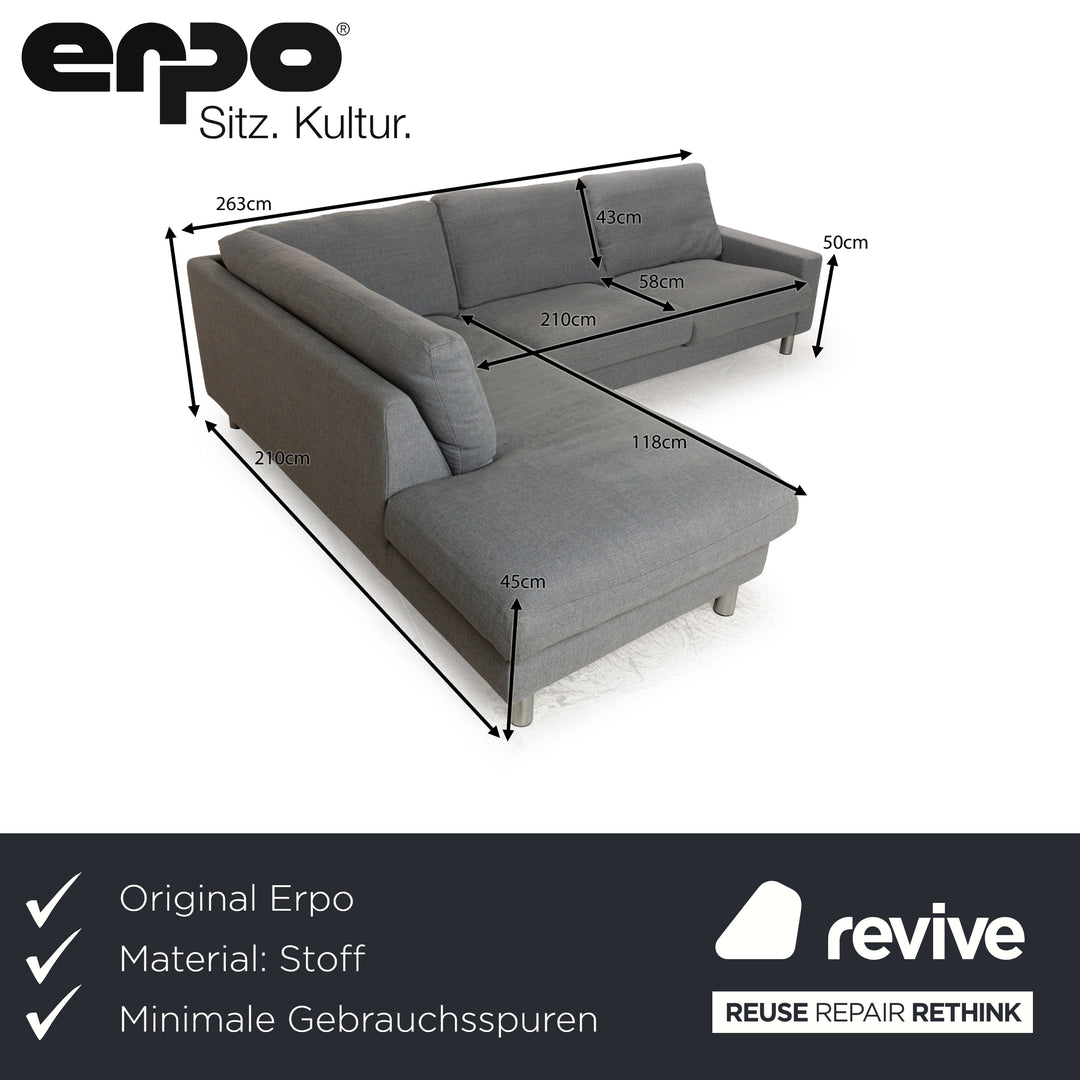 Erpo CL 500 Stoff Ecksofa Grau	Sofa Couch