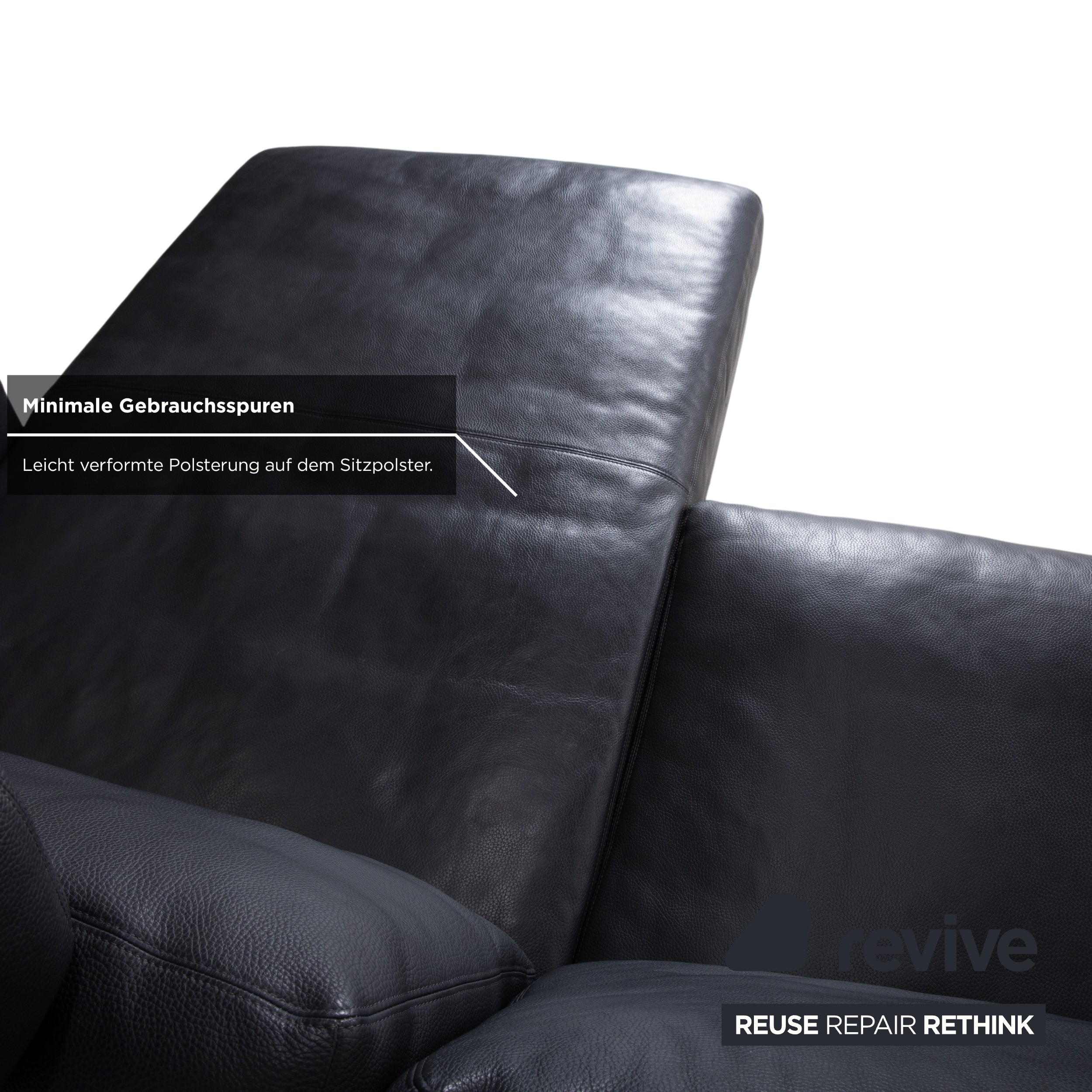 Erpo CL 820 Leder Ecksofa Dunkelgrau Anthrazit auf Chrom Kuven Füßen inkl. 2 Kopfstützen Recamiere Rechts Couch
