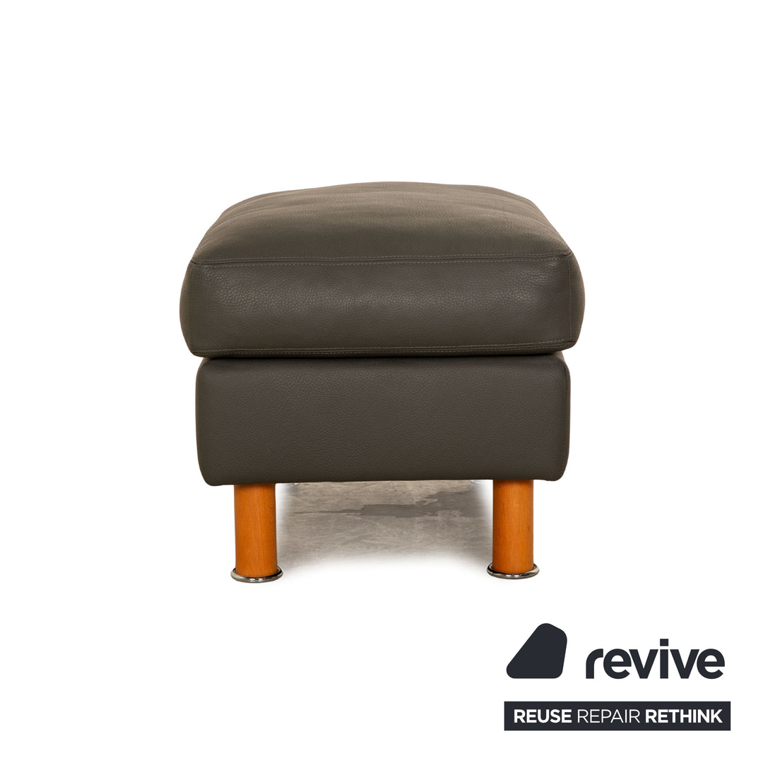 Erpo Classics 650 ensemble de canapé en cuir gris canapé d'angle tabouret canapé