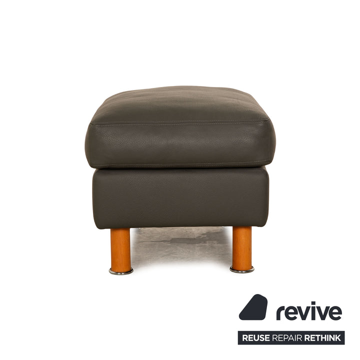 Erpo Classics 650 ensemble de canapé en cuir gris canapé d'angle tabouret canapé