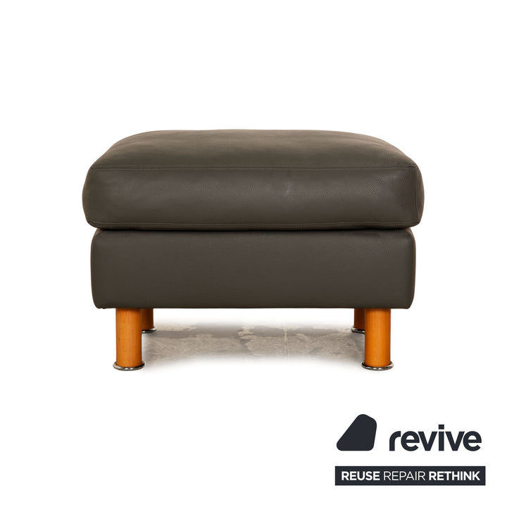 Erpo Classics 650 ensemble de canapé en cuir gris canapé d'angle tabouret canapé