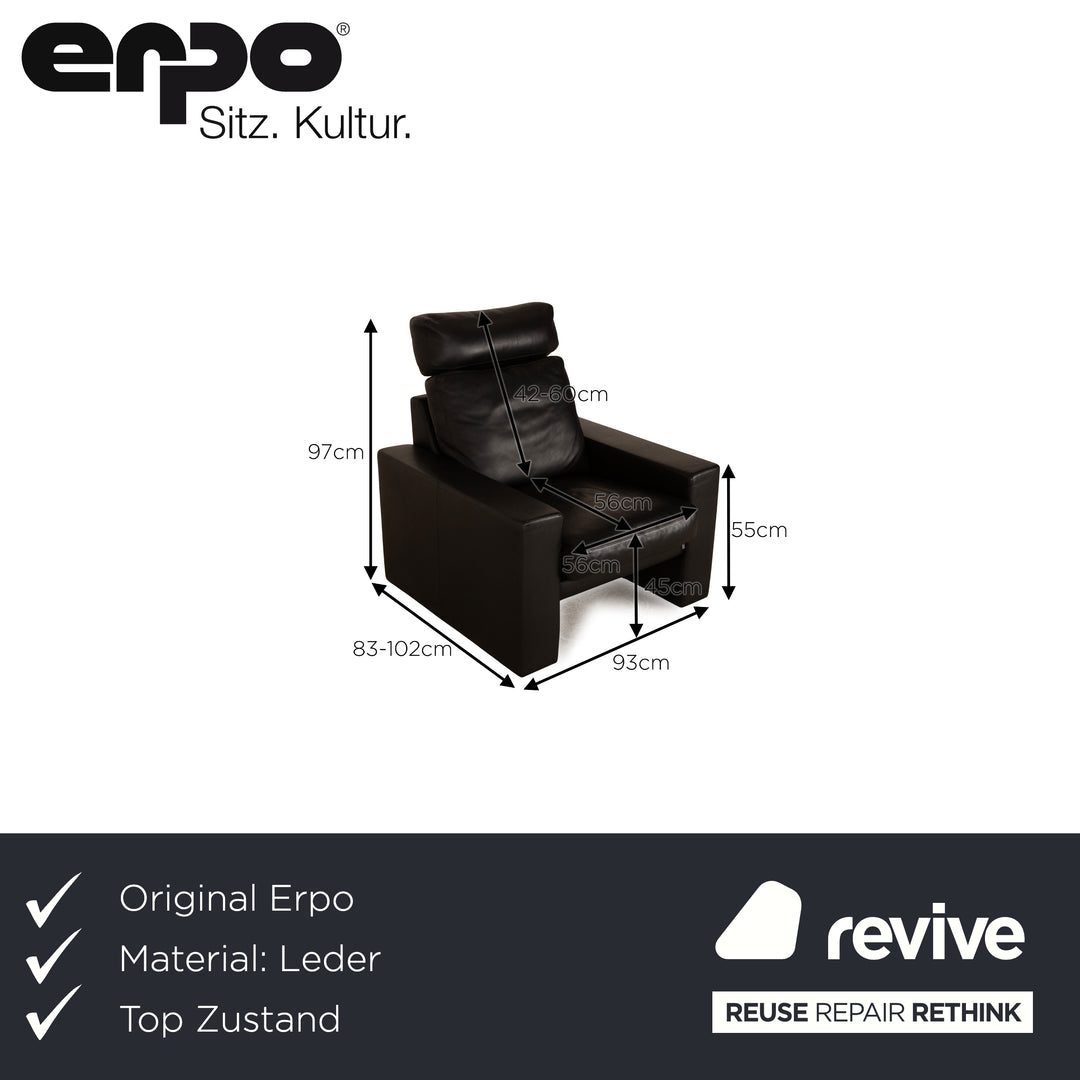 Erpo CL 300 Fauteuil Cuir Noir fonction manuelle