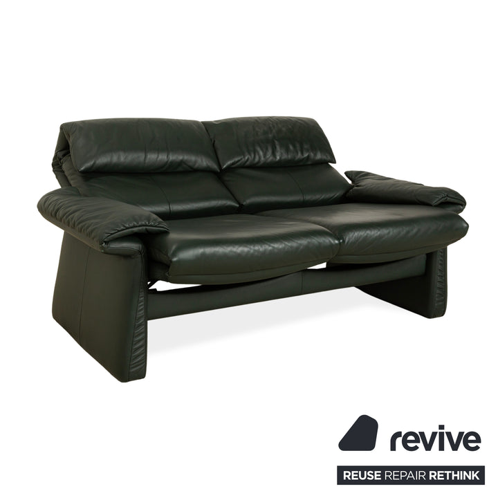 Erpo Lugano Leder Zweisitzer Grün manuelle Funktion Sofa Couch