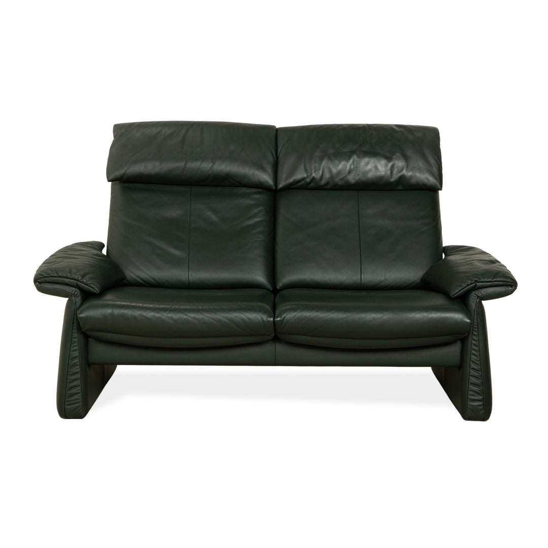 Erpo Lugano Leder Zweisitzer Grün manuelle Funktion Sofa Couch