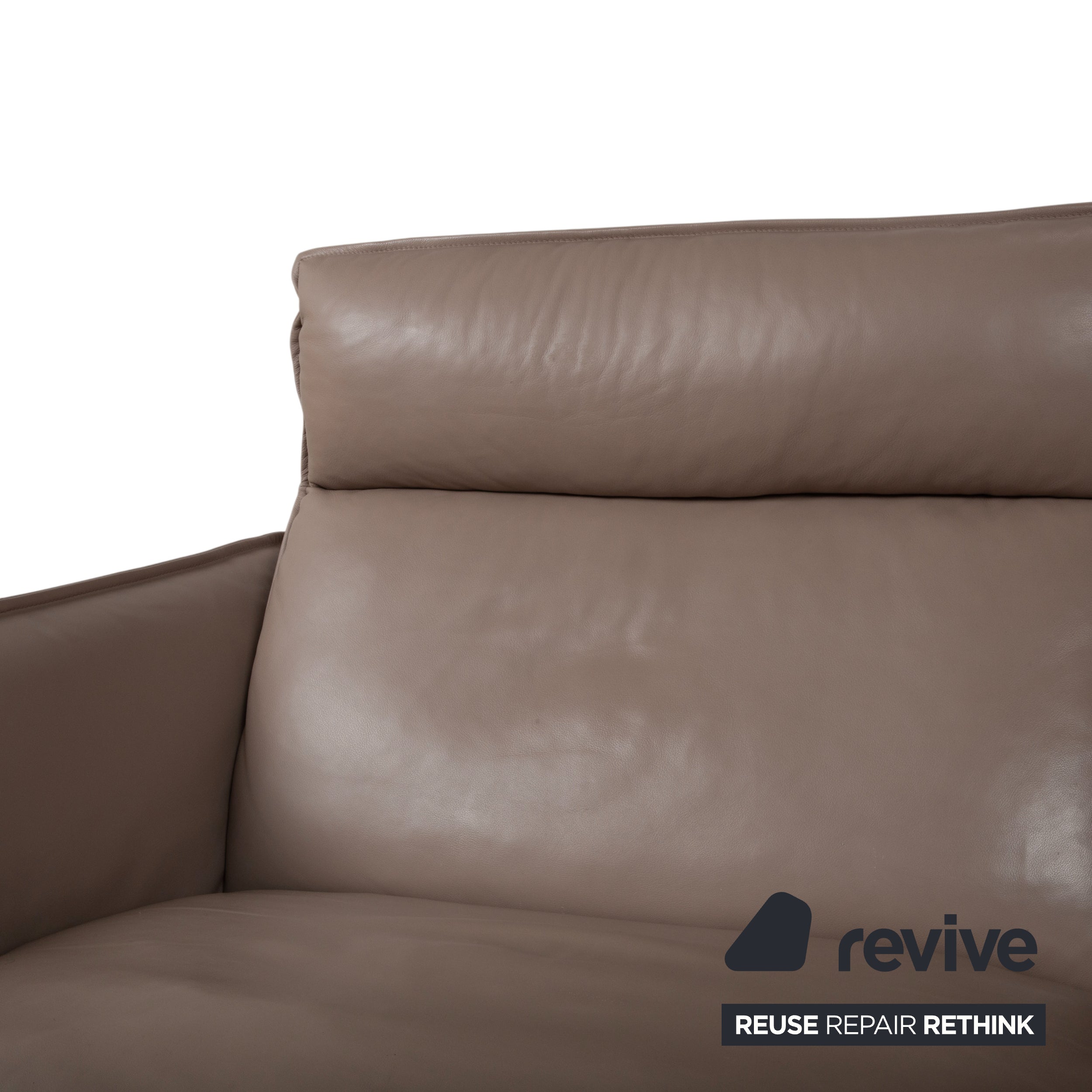 Erpo Porto Garnitur Leder Dreisitzer Zweisitzer Braun Taupe manuelle Funktion Sofa Couch