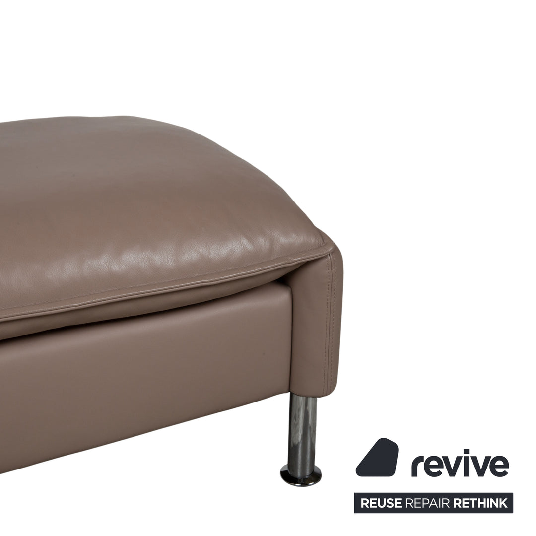 Erpo Porto Leder Hocker Braun Taupe