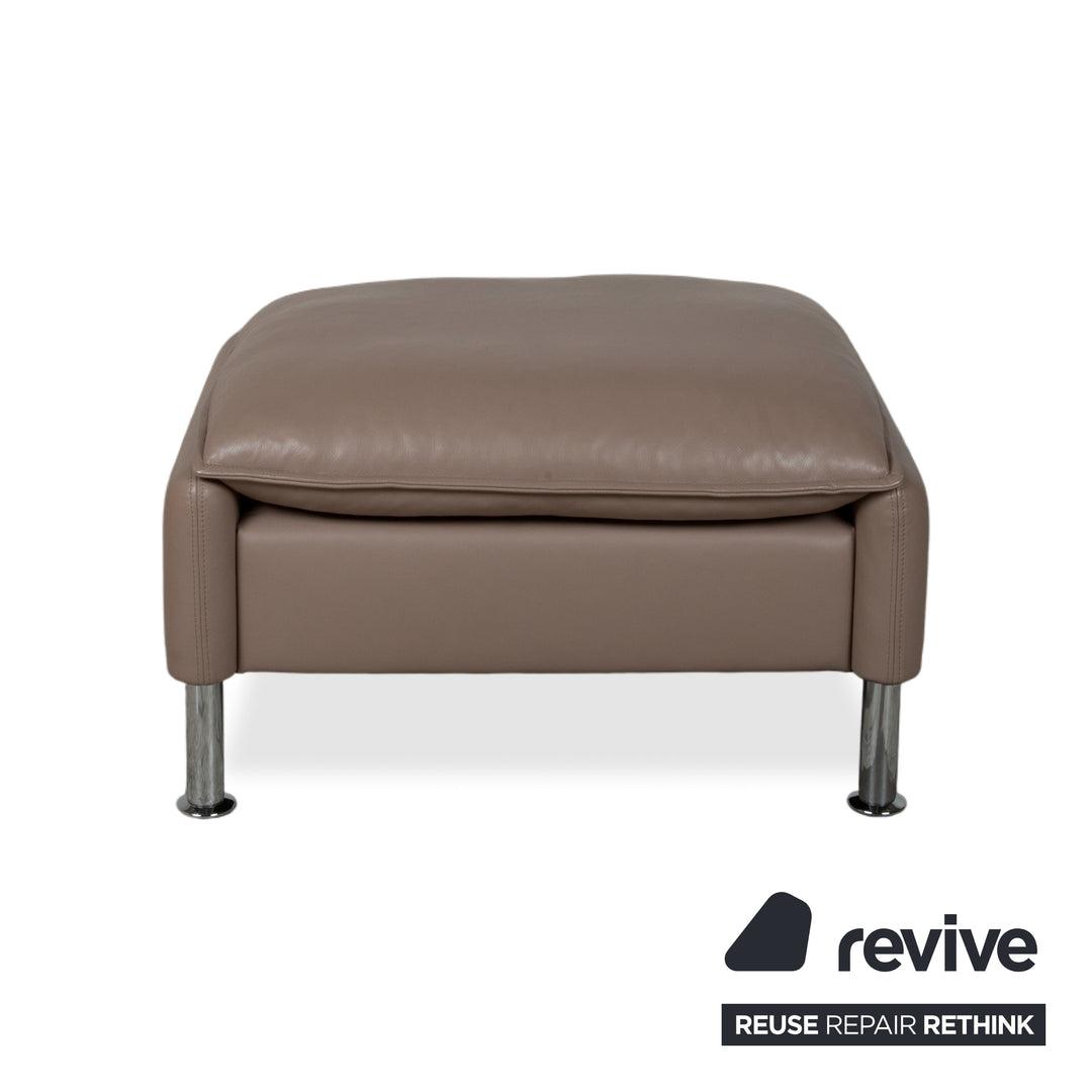 Erpo Porto Leder Hocker Braun Taupe