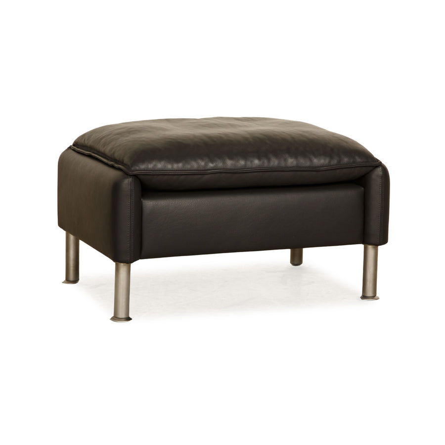 Tabouret Erpo Porto en Cuir Gris Foncé