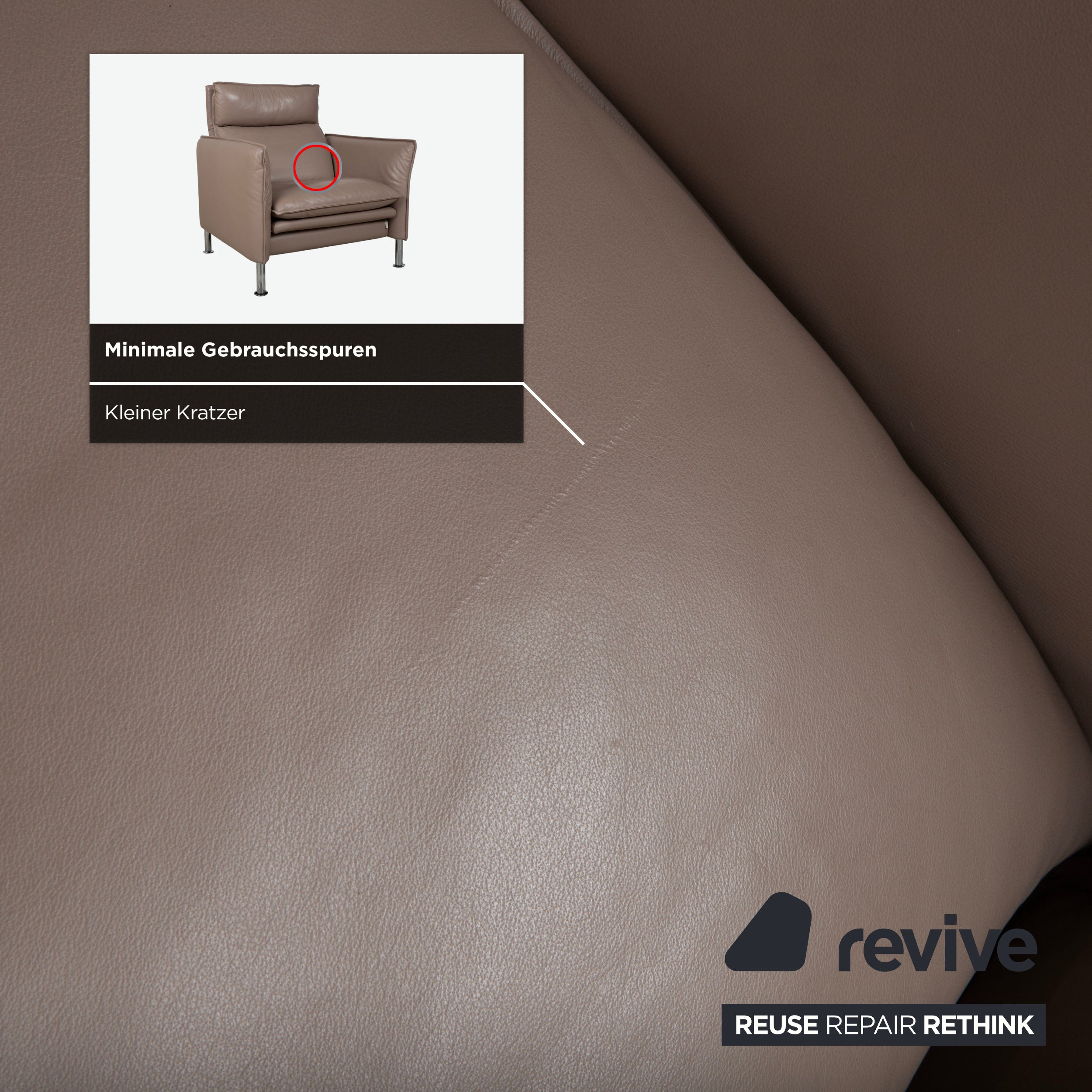 Erpo Porto Leder Sessel Braun Taupe manuelle Funktion