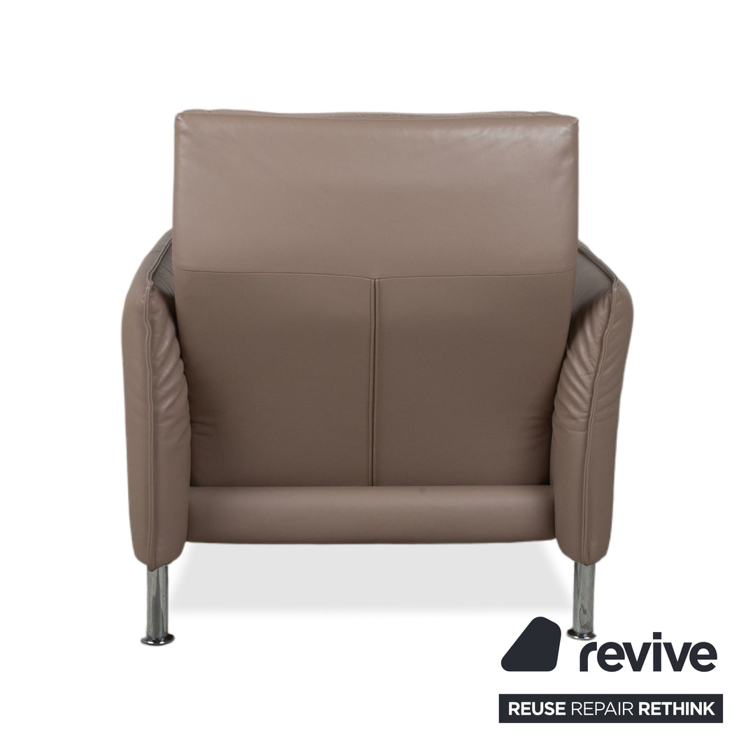 Erpo Porto Leder Sessel Braun Taupe manuelle Funktion