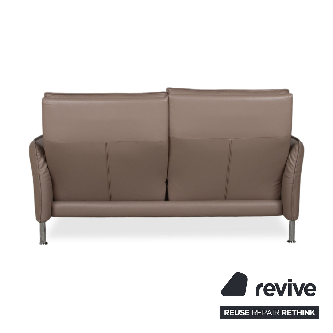Erpo Porto Leder Zweisitzer Braun Taupe manuelle Funktion Sofa Couch