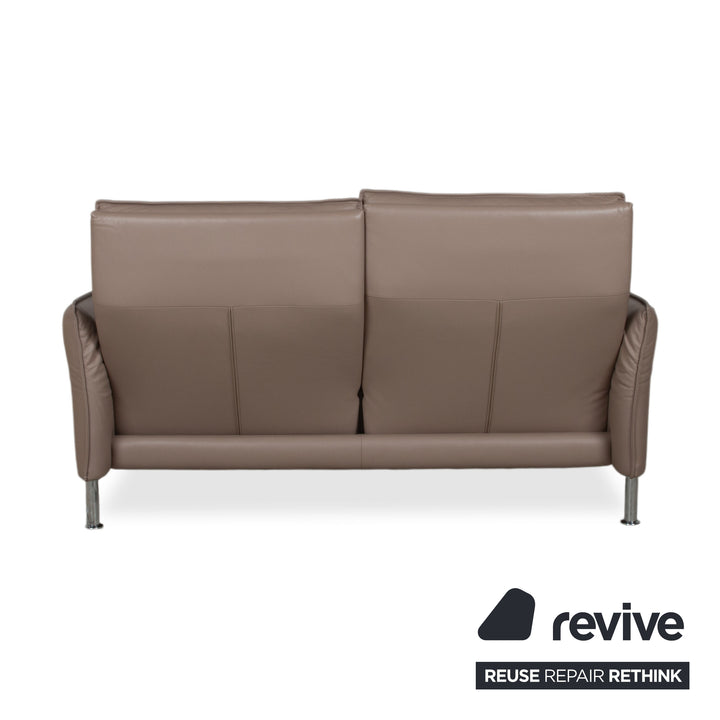 Erpo Porto Leder Zweisitzer Braun Taupe manuelle Funktion Sofa Couch