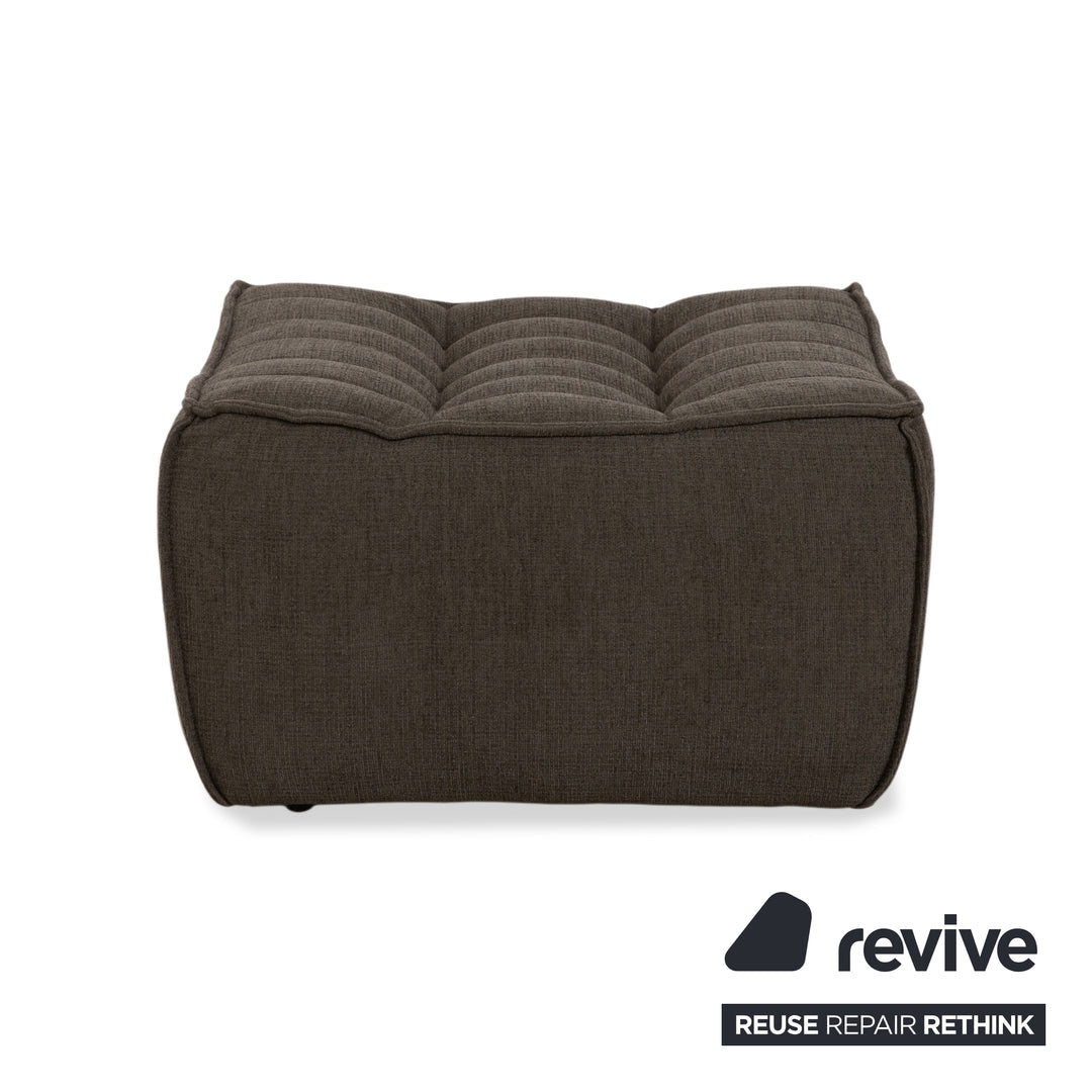 Ethnicraft N701 Stoff Hocker Grau Grün
