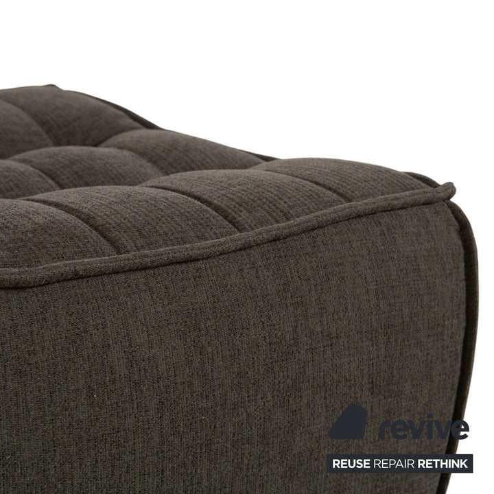 Ethnicraft N701 Stoff Hocker Grau Grün